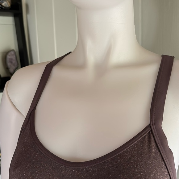 L*Space Swim Baewatch Cross-back, One-piece Swimsuit in Mauve w/ Gold Shimmer - Picture 2 of 16